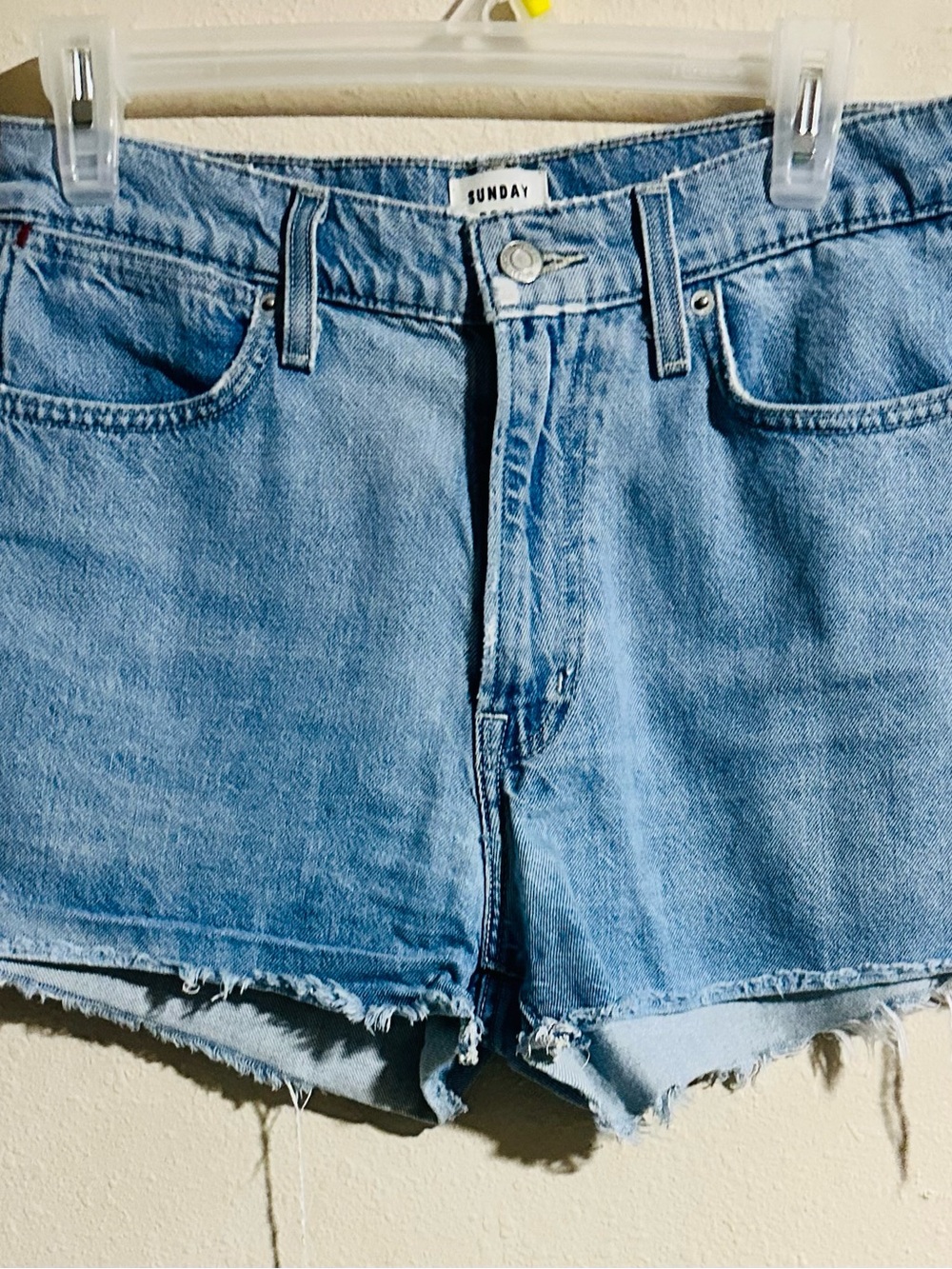 Aritzia Sunday Best 100% Cotton Light Blue Denim Cutoff Shorts